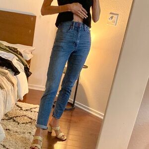 Madewell Blue Straight Leg High-Waisted Jeans